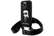 Mobil - Deksel og etui - Karl Lagerfeld KLHCP15XSCBSKNK iPhone 15 Pro Max 6.7" hardcase black/black Crossbody Silicone Ikonik - 3666339167462