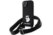 Mobil - Deksel og etui - Karl Lagerfeld KLHCP15SSCBSCNK iPhone 15 6.1" hardcase black/black Crossbody Silicone Choupette - 3666339167554