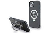 Mobil - Deksel og etui - Karl Lagerfeld Ring Stand Karl Head MagSafe Case for iPhone 15 Plus / 14 Plus - Black - 3666339168407