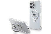 Mobil - Deksel og etui - Karl Lagerfeld KLHMP15LHMRSKHH iPhone 15 Pro 6.1" white/white hardcase Ring Stand Karl Head MagSafe - 3666339168537