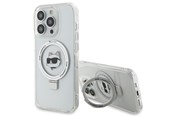 Mobil - Deksel og etui - Karl Lagerfeld KLHMP15LHMRSCHH iPhone 15 Pro 6.1" white/white hardcase Ring Stand Choupette Head MagSafe - 3666339168650