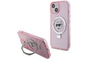 Mobil - Deksel og etui - Karl Lagerfeld KLHMP15SHMRSCHP iPhone 15 6.1" pink/pink hardcase Ring Stand Choupette Head MagSafe - 3666339168759