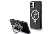 Mobil - Deksel og etui - Karl Lagerfeld Ring Stand Karl&Choupette MagSafe case for iPhone 11 / Xr - black - 3666339169039