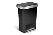 Avfallssortering - Simplehuman Rectangular Pedal Bin with Liner Pocket - 45 L - Black - CW1385CB
