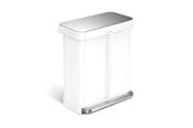 Avfallssortering - Simplehuman Dual Compartment Pedal Bin - 58L (34/24) - White - CW2107