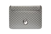 Veske/Hylster/Sekk til bærbar PC - Karl Lagerfeld Saffiano Monogram Choupette case for a 14" laptop - silver - 3666339170585