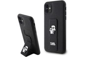 Mobil - Deksel og etui - Karl Lagerfeld Gripstand Saffiano Karl&Choupette Pins case for iPhone 11 / Xr - black - 3666339206772