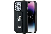 Mobil - Deksel og etui - Karl Lagerfeld Gripstand Saffiano Karl&Choupette Pins case for iPhone 13 Pro / 13 - black - 3666339206819