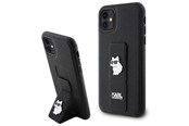 Mobil - Deksel og etui - Karl Lagerfeld Gripstand Saffiano Choupette Pins Case for iPhone 11 / Xr - Black - 3666339207335