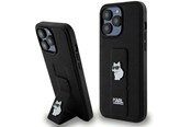 Mobil - Deksel og etui - Karl Lagerfeld Gripstand Saffiano Choupette Pins Case for iPhone 13 Pro / 13 - Black - 3666339207373