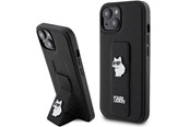 Mobil - Deksel og etui - Karl Lagerfeld Gripstand Saffiano Choupette Pins case for iPhone 15 - black - 3666339207434