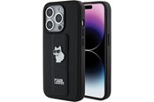 Mobil - Deksel og etui - Karl Lagerfeld Gripstand Saffiano Choupette Pins case for iPhone 15 Pro - black - 3666339207458