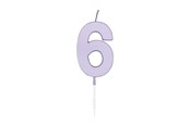 Leketøy - Globos Cake candle 4.5cm Pastel Lilac no. 6 - 1216