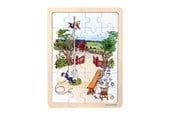 Puslespill - Emil fra Lønneberg Emil - Wooden Framed Puzzle - Flagpole - 8722