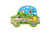 Puslespill - Peppa Pig - Wooden Peg Puzzle - Transport - 8981