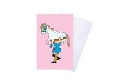 Hobbyartikler - Pippi Langstrømpe Pippi - Greeting Card w. Envelope - Blue - 8617
