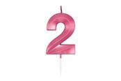 Leketøy - Globos Cake Candle 6cm Metallic Light Pink no. 2 - 1042