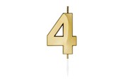 Leketøy - Globos Cake Candle 6cm Metallic Gold no. 4 - 1014