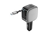 Mobil - Adaptere og ladere - CUKTECH CC903P 100W Car Charger with Display and 70cm Retractable USB-C Cable - Grey - CC903P
