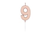 Leketøy - Globos Cake Candle 4.5cm Metallic Rose Gold no. 9 - 1099