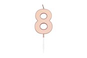 Leketøy - Globos Cake Candle 4.5cm Metallic Rose Gold no. 8 - 1098