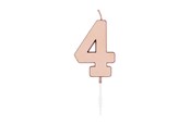 Leketøy - Globos Cake Candle 4.5cm Metallic Rose Gold no. 4 - 1094
