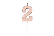 Leketøy - Globos Cake Candle 4.5cm Metallic Rose Gold no. 2 - 1092