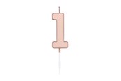 Leketøy - Globos Cake Candle 4.5cm Metallic Rose Gold no. 1 - 1091