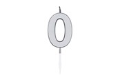 Leketøy - Globos Cake Candle 4.5cm Metallic Silver no. 0 - 1080