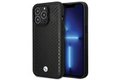 Mobil - Deksel og etui - BMW Leather Diamond Pattern Case for iPhone 14 Pro - Black - 3666339066543