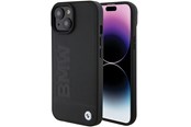 Mobil - Deksel og etui - BMW Leather Hot Stamp Case for iPhone 15 Plus - Black - 3666339170820