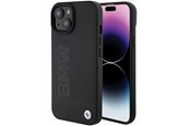 Mobil - Deksel og etui - BMW Leather Hot Stamp Case for iPhone 15 - Black - 3666339170813