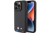 Mobil - Deksel og etui - BMW BMHCP15L22PTDK iPhone 15 Pro 6.1 black/black Leather Stamp Tricolor - 3666339143367