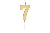 Leketøy - Globos Cake candle 4.5cm Metallic Gold no. 7 - 1077