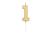 Leketøy - Globos Cake Candle 4.5cm Metallic Gold no. 1 - 1071