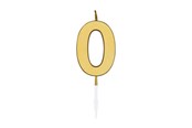 Leketøy - Globos Cake Candle 4.5cm Metallic Gold no. 0 - 1070