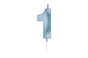 Leketøy - Globos Cake Candle 6cm Metallic Light Blue no. 1 - 1051