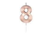 Leketøy - Globos Cake Candle 6cm Metallic Rose Gold no. 8 - 1038