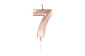 Leketøy - Globos Cake Candle 6cm Metallic Rose Gold no. 7 - 1037