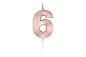 Leketøy - Globos Cake Candle 6cm Metallic Rose Gold no. 6 - 1036