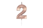 Leketøy - Globos Cake Candle 6cm Metallic Rose Gold no. 2 - 1032