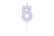 Leketøy - Globos Cake candle 4.5cm Pastel Lilac no. 5 - 1215