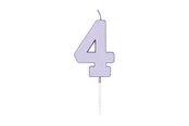 Leketøy - Globos Cake candle 4.5cm Pastel Lilac no. 4 - 1214