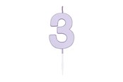 Leketøy - Globos Cake candle 4.5cm Pastel Lilac no. 3 - 1213