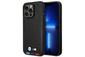 Mobil - Deksel og etui - BMW BMHMP14L22PTDK iPhone 14 Pro 6.1 "black / black Leather Stamp Tricolor Magsafe - 3666339089320
