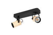 Lamper - EGLO CAYUCA SPOT GU10 2X250LM SORT/BRUN - 900437