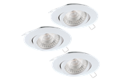 Lamper - EGLO TEDO 1 INNBYGG. SETT KIPP 40GR 3X5W 3-TRINN HVIT - 95357