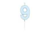 Leketøy - Globos Cake candle 4.5cm Pastel Blue no. 9 - 1189