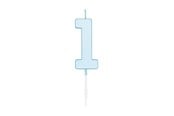 Leketøy - Globos Cake candle 4.5cm Pastel Blue no. 1 - 1181