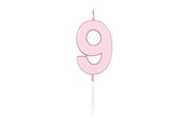 Leketøy - Globos Cake candle 4.5cm Pastel Pink no. 9 - 1119